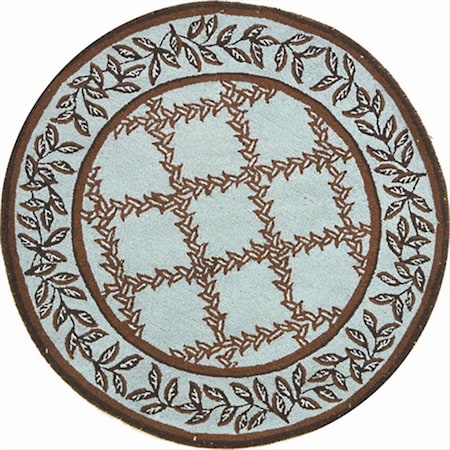 Safavieh 2 ft. - 9 in. x 4 ft. - 9 in. Small Rectangle- Transitional Chelsea Blue And Brown Hand Hooked Rug HK230J-3
